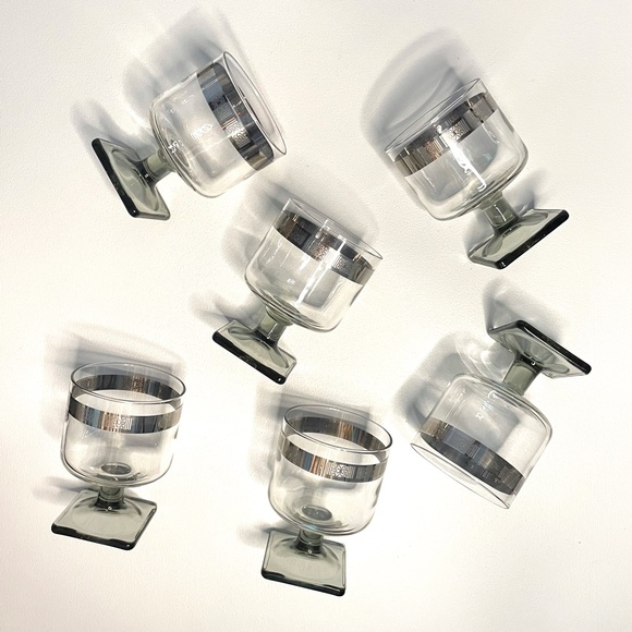 🌟VINTAGE🌟 Federal MCM Nordic Short Stem Goblets w/ Butterfly - Set of 6 - Picture 3 of 10